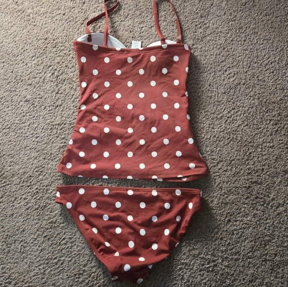 Boden Brown Polka Dot Tankini Swim Set 4-6 - Picture 3 of 5